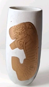 Sascha Brastoff 7" Vase Goldotter signiert Sascha B V-4 Vintage - Bild 1 von 5