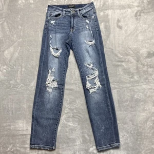 Judy Blue Skinny Fit Distressed Jeans Damen Gr. 1/25 Dark Wash - Bild 1 von 8