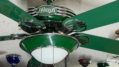 Ventilador de Techo Vintage/Muy Raro Hunter Años 30 Original 52" Verde, Hecho en EE. UU., 23735 Foto 1 de 4