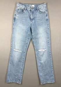Garage Denim Jeans Women's 7 Blue Distressed 90s Straight Leg Acid Wash Pockets - Picture 1 of 14