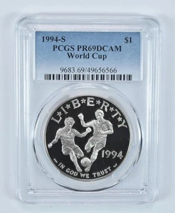 1994-S World Cup Soccer Commemorative Dollar PR69 DCAM PCGS Blue Label *2036 - Picture 1 of 5