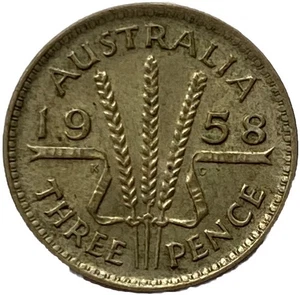1958 AUSTRALIA THREE PENCE | AUSTRALIAN PRE-DECIMAL 50% SILVER COIN | *HIGGS - Picture 1 of 3