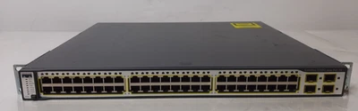 Cisco Catalyst 3750G 48 Port Gigabit Switch PoE 370W IOS15.0 WS-C3750G-48PS-S - Image 1 of 4