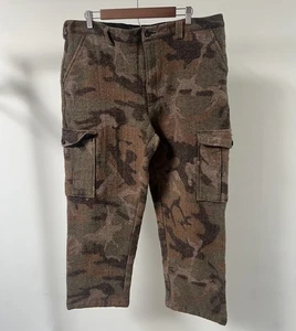 L.L. Bean Wool Camo Cargo Pants Men’s 42x29 Hunting Outdoors USA Made Vintage - Picture 1 of 9