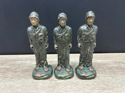 Lote de figuras de juguete vintage 1950 JH Miller Chalkware US Army Medic Soldiers Foto 1 de 4