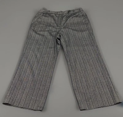 Pantalones Larry Levine Mujer 10 Capri Cortos Pierna Ancha Chevron Rayas Carrera Oficial Foto 1 de 4