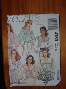 McCall's Sewing pattern No 4759 Blouses Size 10 Used - Foto 1 di 2