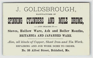 1890s J Goldsbrough Spinning Cylinders & Mule Drums 38 Alfred St Biddeford Maine - Picture 1 of 3