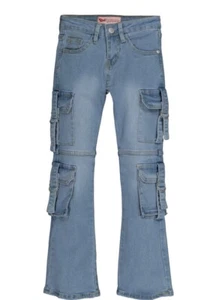 Girls Cargo Flared Jeans Size 16 - Picture 1 of 2