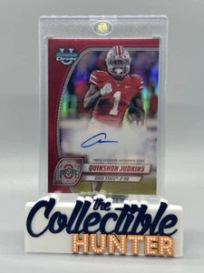 2024 Bowman Chrome U QUINSHON JUDKINS Red Refractor AUTO /5 Color Match BUCKEYES - Picture 1 of 2