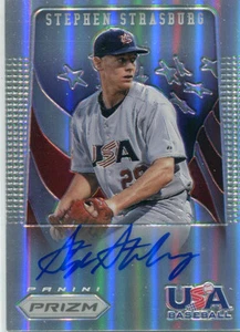 2012 PININI PRIZM STEPHEN STRASBURG USA BASEBALL AUTO REFRACTOR 2/25 NATIONALS - Picture 1 of 2