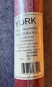 York Wallcovering Wallpaper Double Roll 60 Sq Ft Brick Red Silver More available - Picture 1 of 5