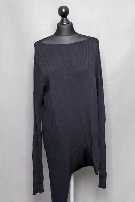 Joseph Maglione Donna L Nero Uni Asimmetrico Collo Rotondo Viscosa B674 - Immagine 1 di 4