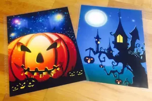 HERBST Halloween Kürbis Vorder- und Rückseite Rückseite Set 4 Verwendung mit Erin Condren Planer - Bild 1 von 3