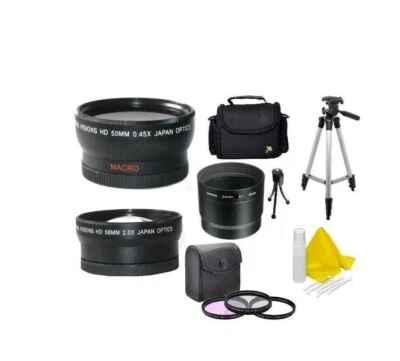  Accessory Bundle Kit (Wide Tele Filters Tripod) for Canon PowerShot G16 G15 - Image 1 of 4