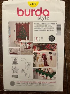 Burda 7477 UNCUT Sewing Pattern, Christmas Accessories - Picture 1 of 2