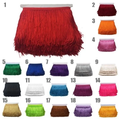 10 Yard 9cm Chainette Tassel Fringe Trimming Costume Dress Curtain Lace Edging - Image 1 of 4