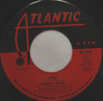 ROBERT JOHN JANET / THE LION SLEEPS TONIGHT 45 7" VINYL RECORD G+ ATLANTIC - Image 1 of 4