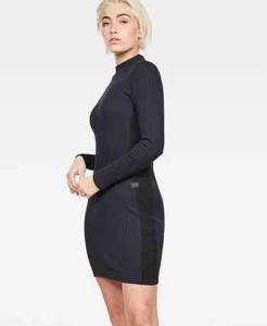 $250 Authentic Rare G-STAR RAW Women's Turtle Neck Slim Stretch Knit Dress XS - Picture 1 of 3