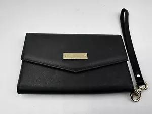 Kate Spade Black Leather Wallet With Strap Wristlet - Picture 1 of 5