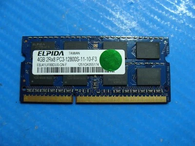 MacBook A1278 Elpida 4GB 2Rx8 PC3-12800S Memory RAM SO-DIMM EBJ41UF8BDU0-GN-F - Image 1 of 2