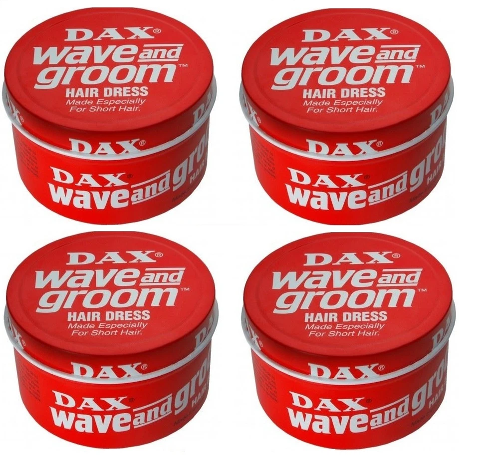4 x Dax Haarkleid Wachs Red Wave and Groom 99g Dose