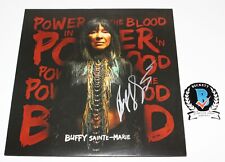 BUFFY SAINTE-MARIE SIGNED POWER IN THE BLOOD ALBUM VINYL RECORD BECKETT COA