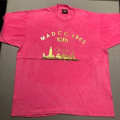 Camiseta Vintage Años 90 Chicago Screen Stars Mejor Puntada Única XL Estampado Oro Rosa Foto 1 de 4