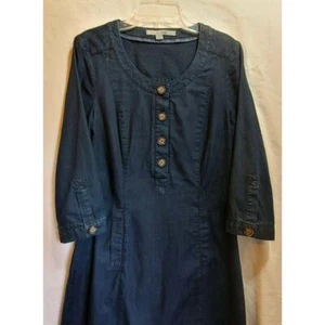 Camisa Boden Denim Vestido Cambio Mujer 4 Lavado Oscuro Manga Larga Informal Botón Rodilla - Imagen 1 de 13