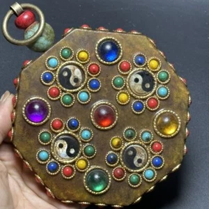 Vintage Konvolut Klatsch Anhänger Ornament Intarsien Anhänger Edelstein Dzi Perlen - Bild 1 von 6