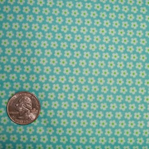 HOUSE & HOME Retro Tiny White Daisies on Blue Benartex cotton fabric FAT QUARTER - Picture 1 of 1