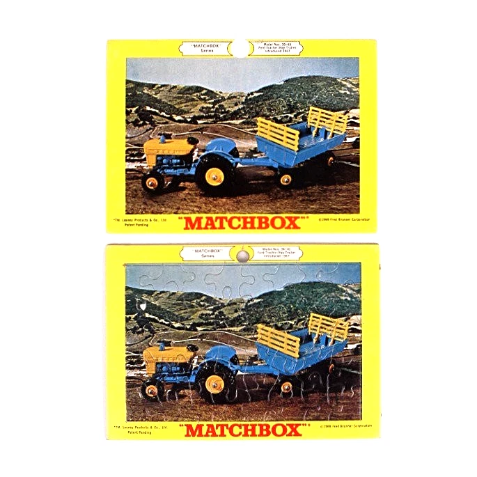NEW 1969 Vintage Matchbox Ford Tractor / Hey Trailer #39/40 Frame Tray Puzzle - Image 1 of 1