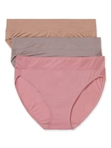 Women's Blissful Benefits Dig-Free Comfort Waistband Microfiber Hi-Cut 3-Pack... - Picture 1 of 1