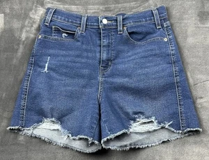 Signature Levi Strauss Women's High-Rise Denim Shorts Size 10 W30 Blue - Picture 1 of 9