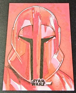 Star Wars Sketch 1/1 Topps The Mandalorian Praetorian Guard - Picture 1 of 2