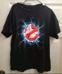 Ghostbusters Film T-Shirt Erwachsene Größe Large schwarz Blitz Logo  - Bild 1 von 4