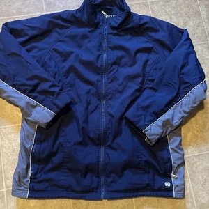 VTG Kenpo Men’s Sz XL Hiking Jacket Navy Gray Fleece Lined Full Zip - Picture 1 of 13