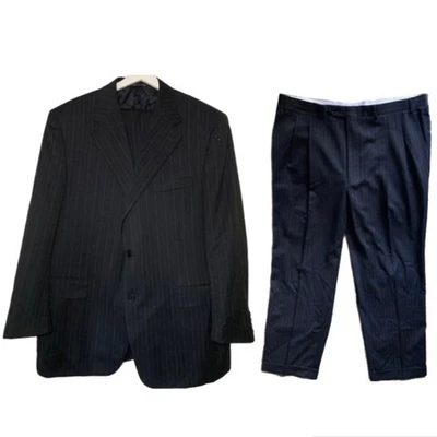 Canali Suit Men's 44L Jacket Pants 38x32 2-Piece Stripes Italy Vintage Designer - Image 1 of 4