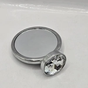 Danielle 4x Double Sided 2.2” Tilting Travel Mirror Chrome Frame Crystal Base - Picture 1 of 17