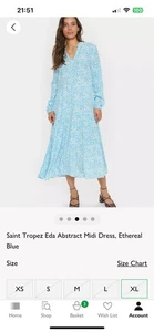 John Lewis Saint Tropez Summer Midaxi Dress 16 /XL Blue - Picture 1 of 5