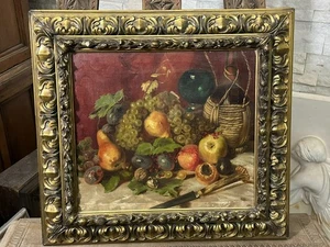 PINTURA AL ÓLEO ANTIGUA BODEGÓN CON FRUTA FIRMADA V. KORN PINTURA MACIZA ENMARCADA - Imagen 1 de 13