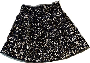 Excellent Condition Lace Zara Girls Gold & Black Sequins Skirt SZ 11-12 Holiday - Picture 1 of 16