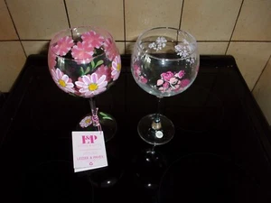 2 VASOS DE GINEBRA MENOS & PAVEY LYNSEY JOHNSTONE PINTADOS A MANO - Imagen 1 de 4