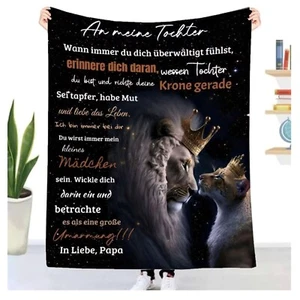 Kuscheldecke Microfaser personalisiert für Tochter Von Papa Geschenk - Bild 1 von 11