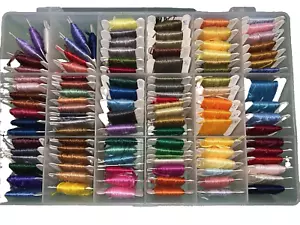 Embroidery Floss Threads in Organized Storage Container Lot - Picture 1 of 7
