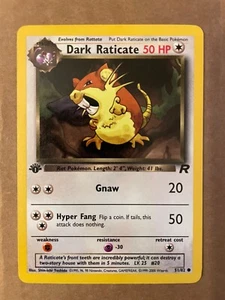 Pokemon Dark Raticate 51/82 Team Rocket 1st edition NM See Pictures - Picture 1 of 2