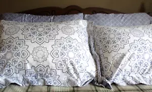 4 Piece Set - 2 Blue Pillowcases (20"x29") and Matching Shams (29"x24") Queen - Picture 1 of 6