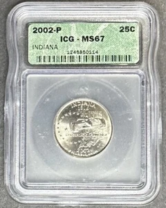 2002-P Indiana Quarter ICG MS-67, Buy 3 Items, Get $5 Off!! - Picture 1 of 2