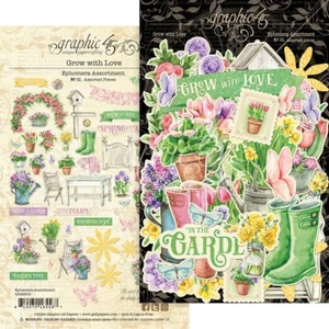 GRAPHIC 45 - GROW WITH LOVE - EPHEMERA ASSORTMENT - 55 PIECES - Picture 1 of 2