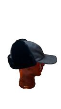Armani Exchange Trapper Hat Men’s OS Large Gray Black Ear Flaps Baseball Brim